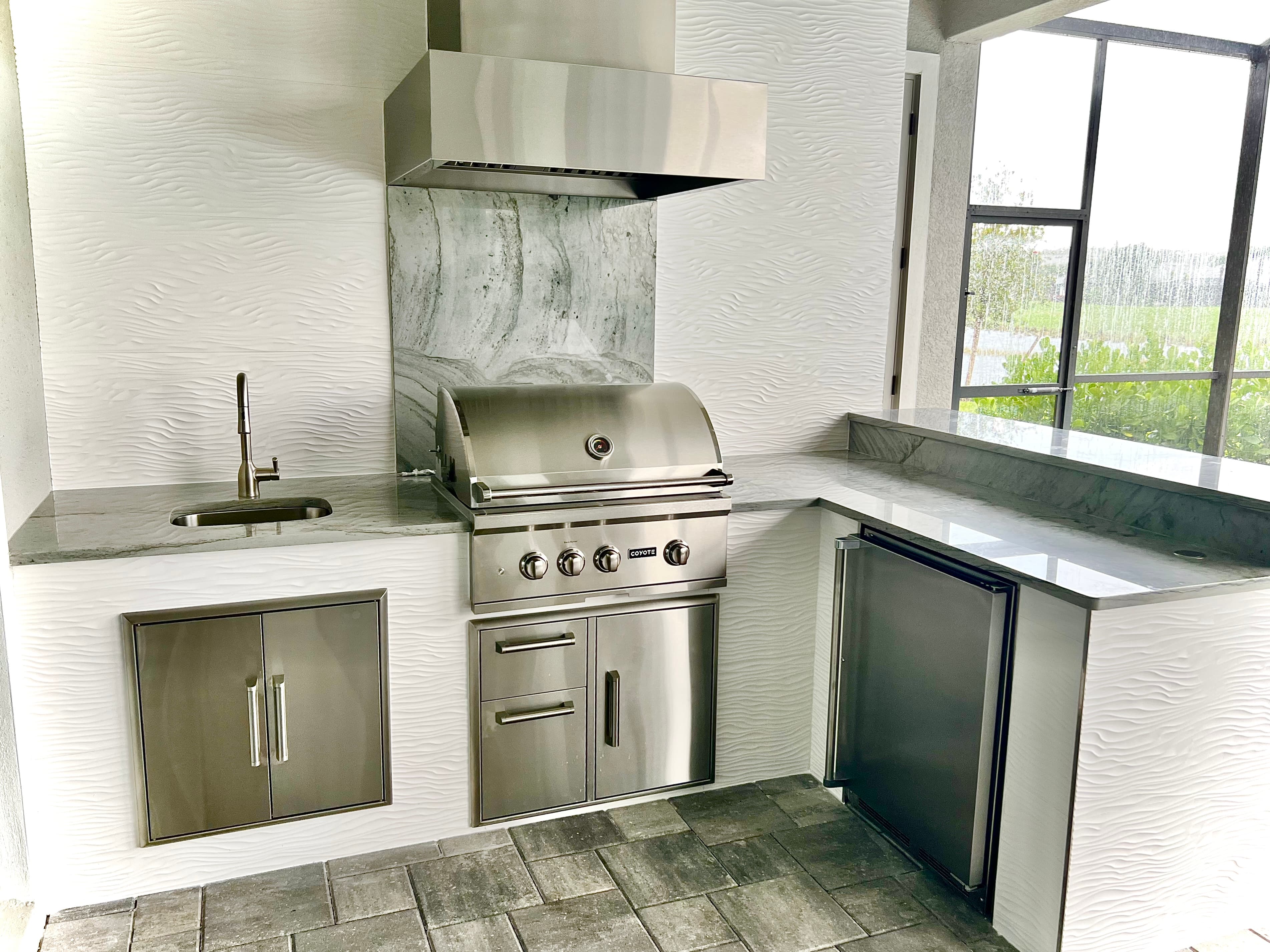 Outdoor-Rated Cabinetry design detail by The Countertop Studio in Southwest Florida