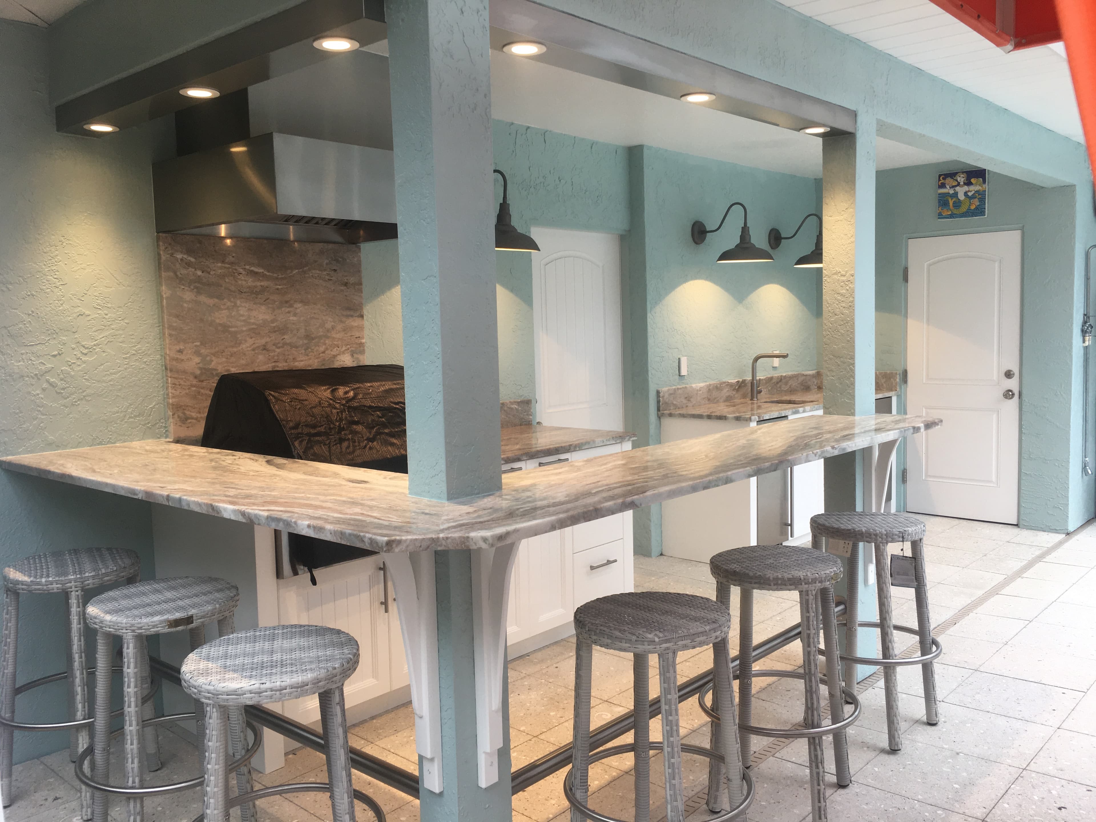 Pool & Lanai Storage design detail by The Countertop Studio in Southwest Florida